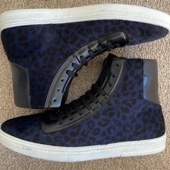 Men’s Jimmy Choo Leopard Print Calf Hair High Tops - Picture 4 of 9
